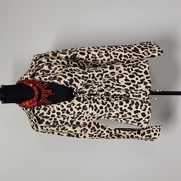 ZARA Animal Print Bow Tie Top - Picture 11 of 17